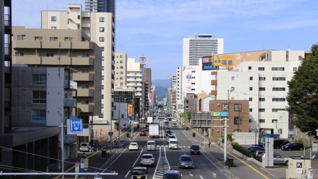 札幌市内、無電柱化工事後の画像
